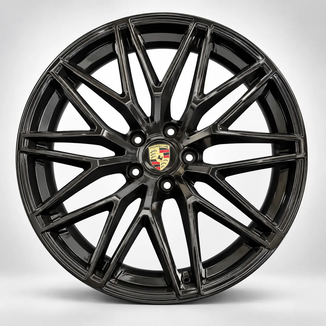 Roda automotiva preta aro 22 para Porsche, disponível em Serra ES